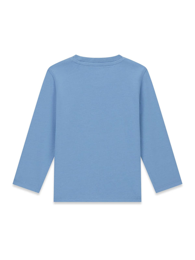 SHIRT GUESS AZZURRA LOGO DENIM/BEIGE