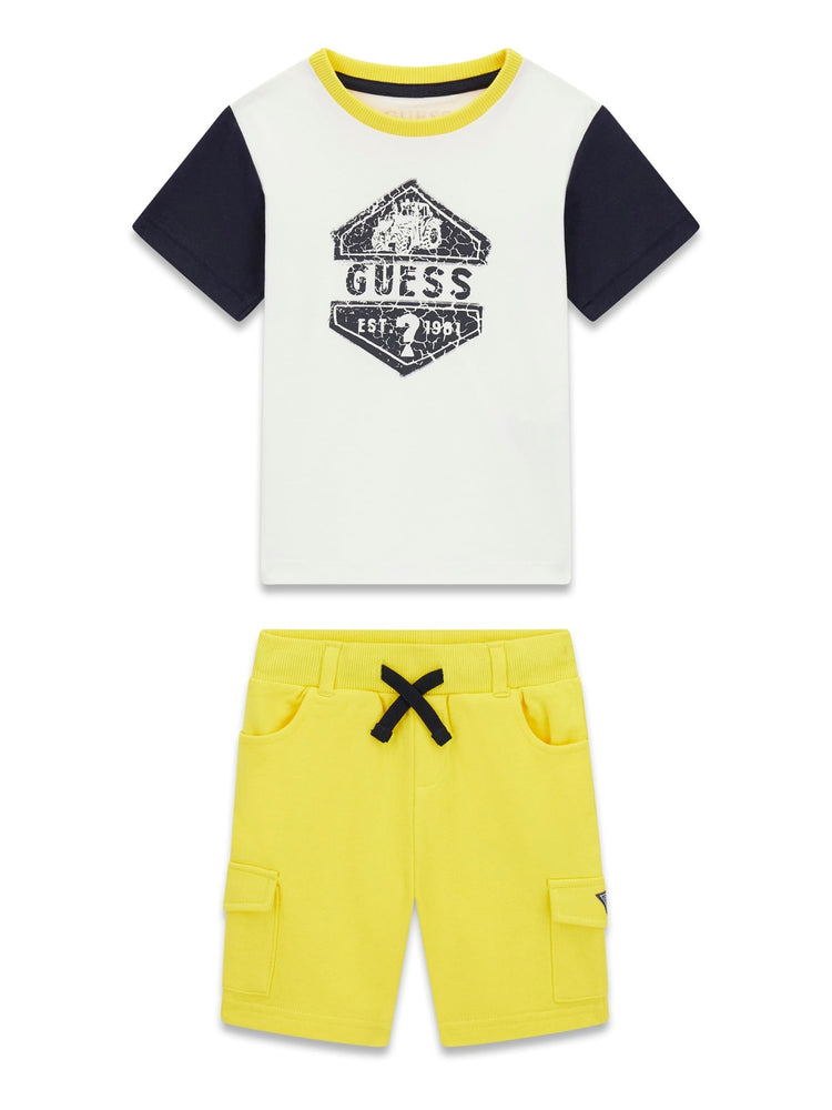 Coordinato in felpa Guess - Bianco/Giallo
