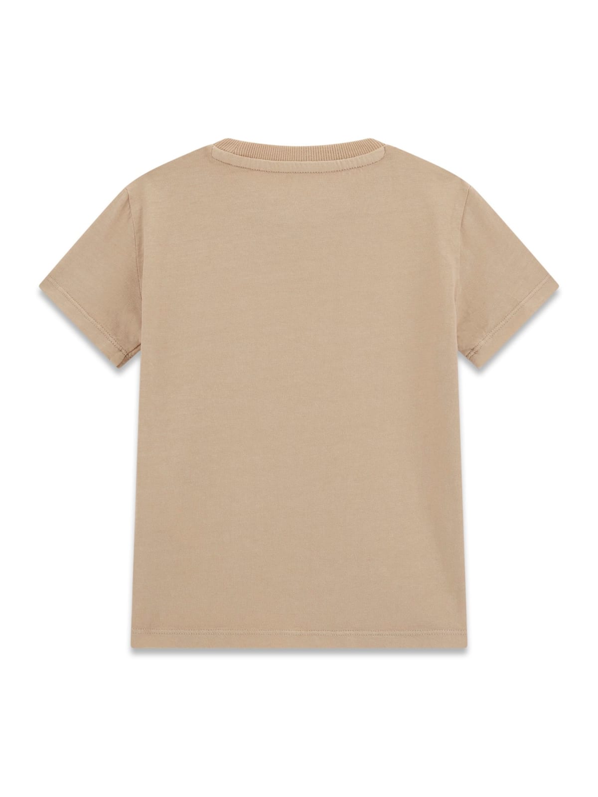 T-shirt Guess tinta unita con logo centrale - Beige