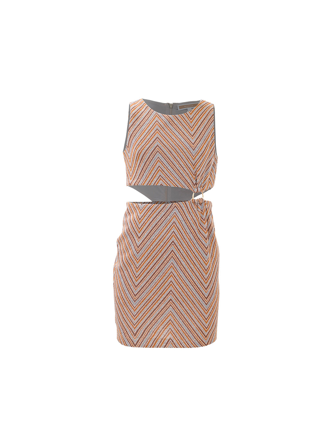 Abito Kocca Carly lurex fantasia spirale - Azzurro/Marrone