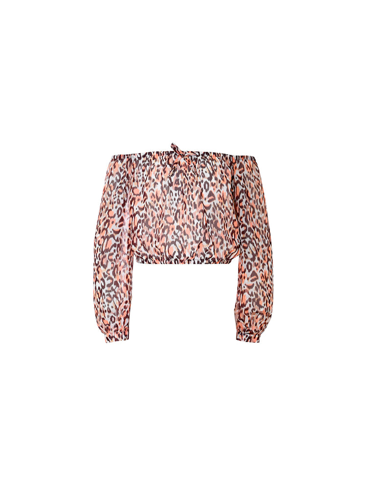 Blusa Kocca Picnua crop fantasia Animalier
