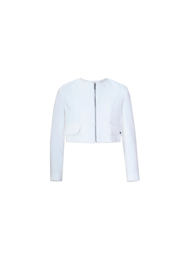 Giacca Kocca Asabo con zip e finte tasche - Bianco