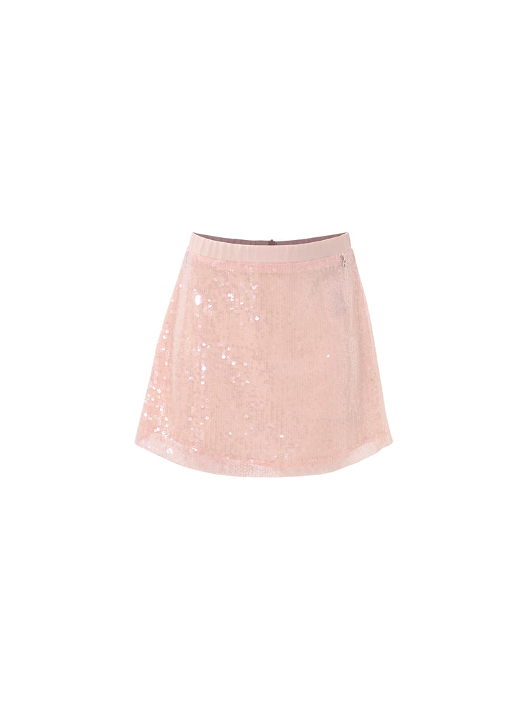 Gonna Kocca Leonie con paillettes - Rosa Cipria