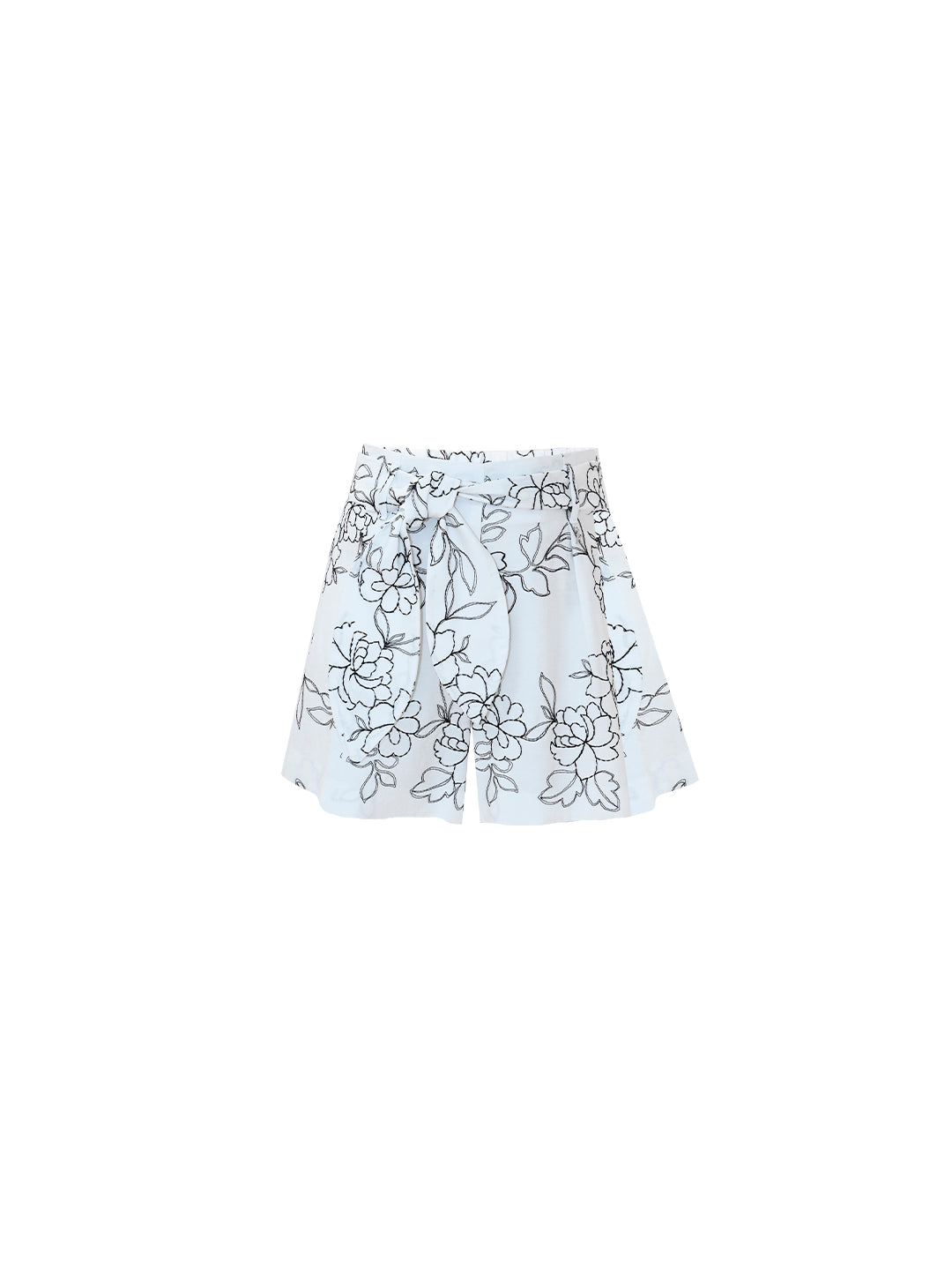 Short Kocca Salvo in cotone fiori ricamati neri - Bianco/Nero