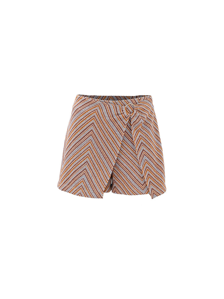 Short Kocca Welmina lurex fantasia spirale - Azzurro/Marrone