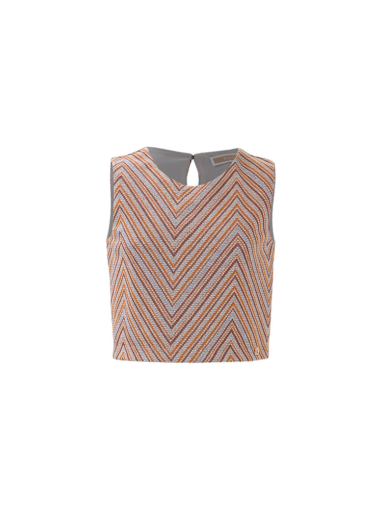 Top Kocca Viviano fantasia spirale - Azzurro/Marrone