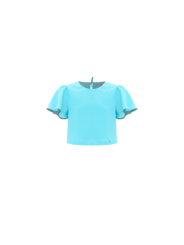 Blusa Kocca Thordis maniche volant - Turchese