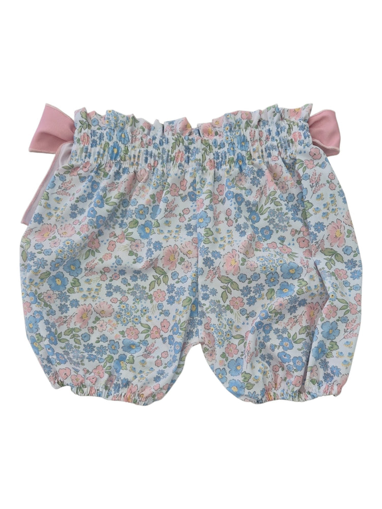 Shorts Meia Pata palloncino fantasia flowers - Azzurro/Rosa