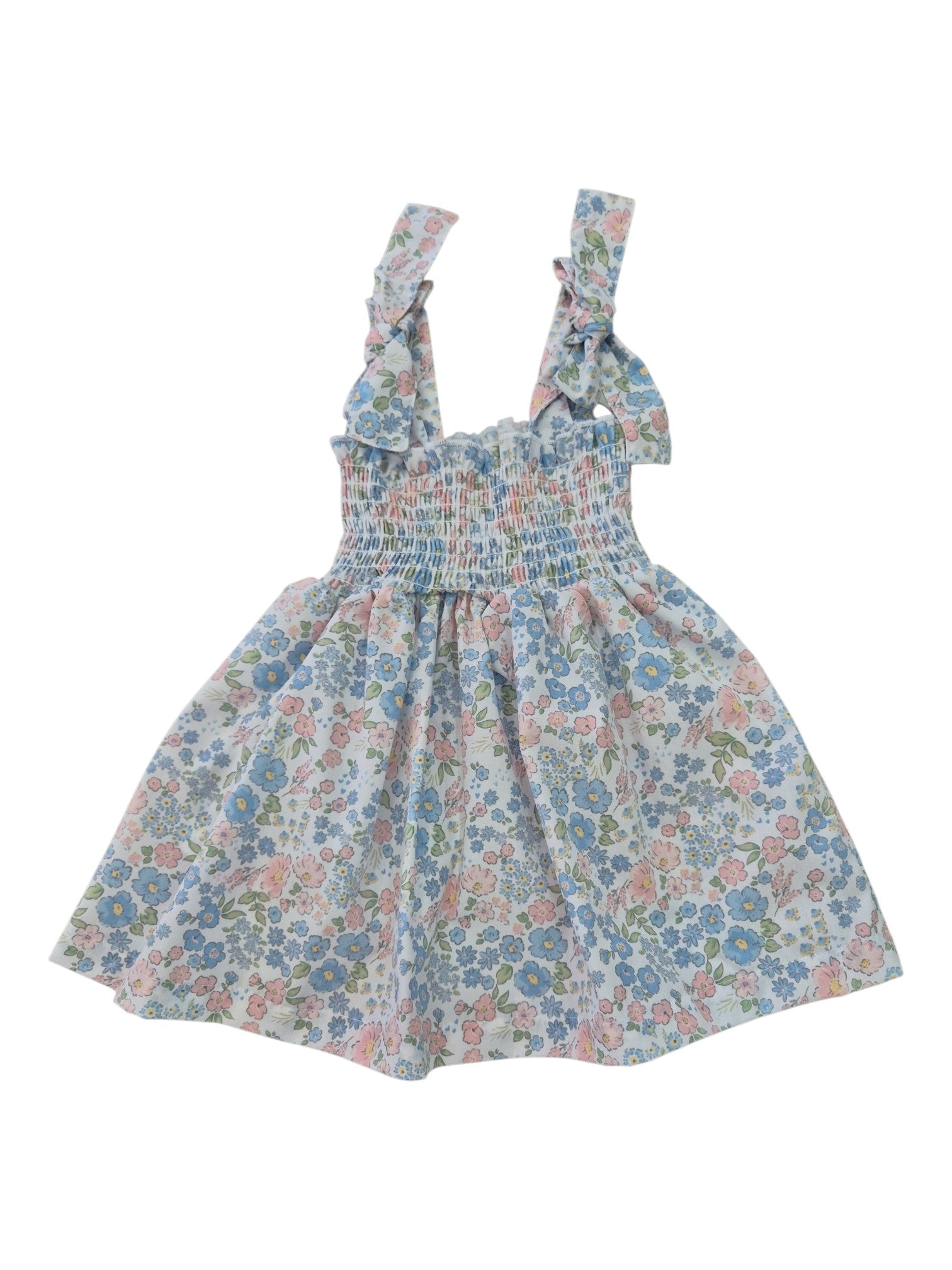Abitino Meia Pata fantasia flowers - Azzurro/Rosa