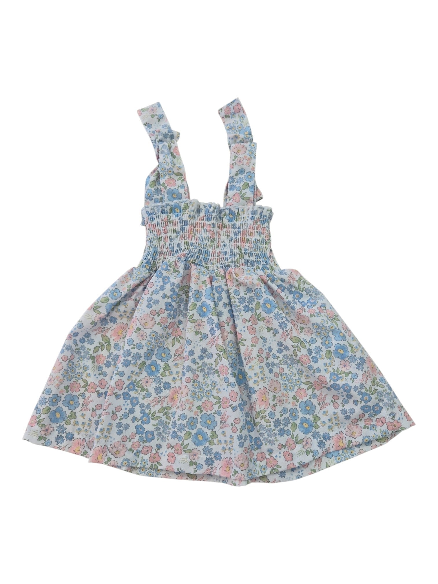 Abitino Meia Pata fantasia flowers - Azzurro/Rosa