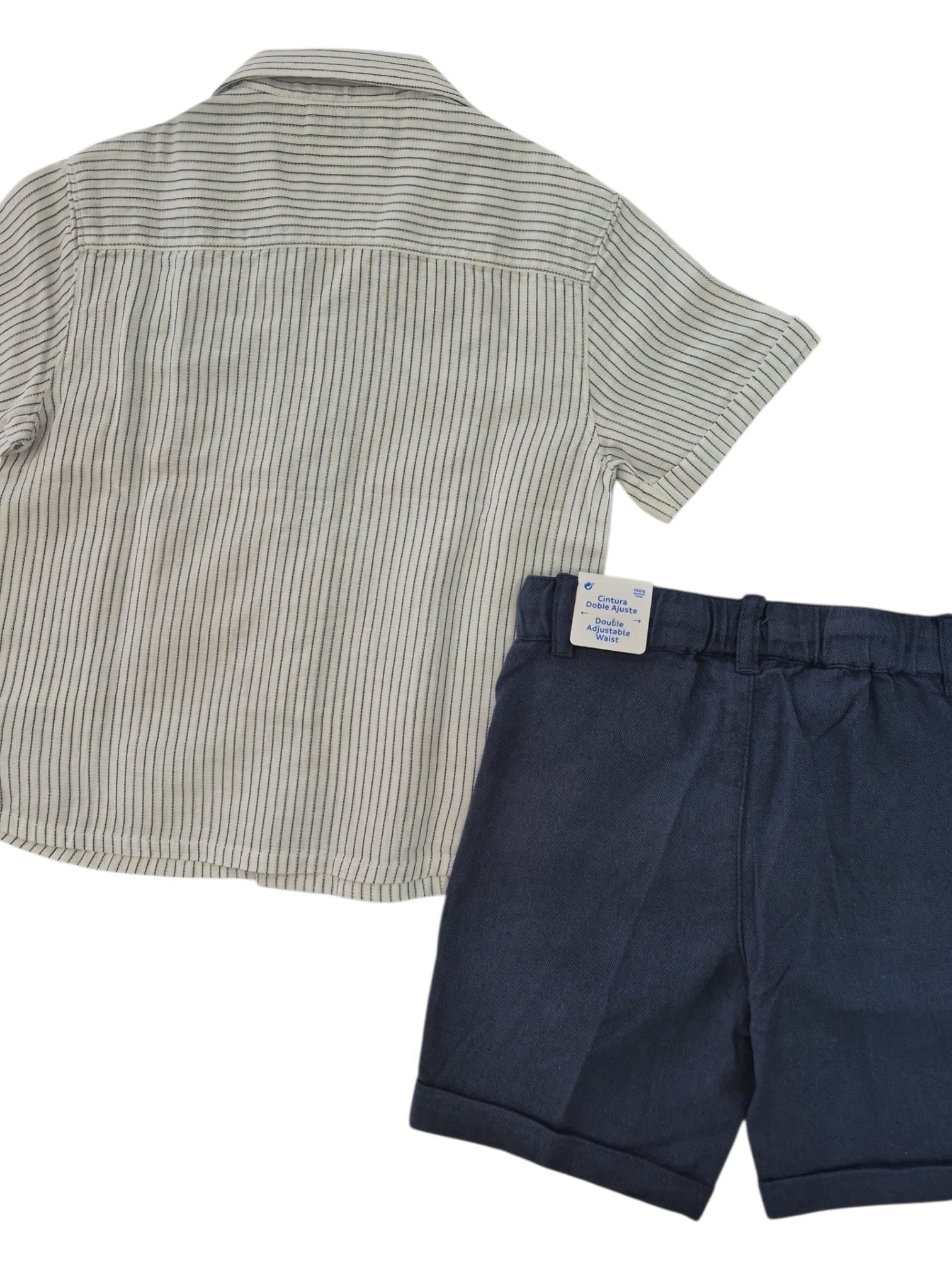 Completo due pezzi Mayoral camicia bianca e bermuda blu