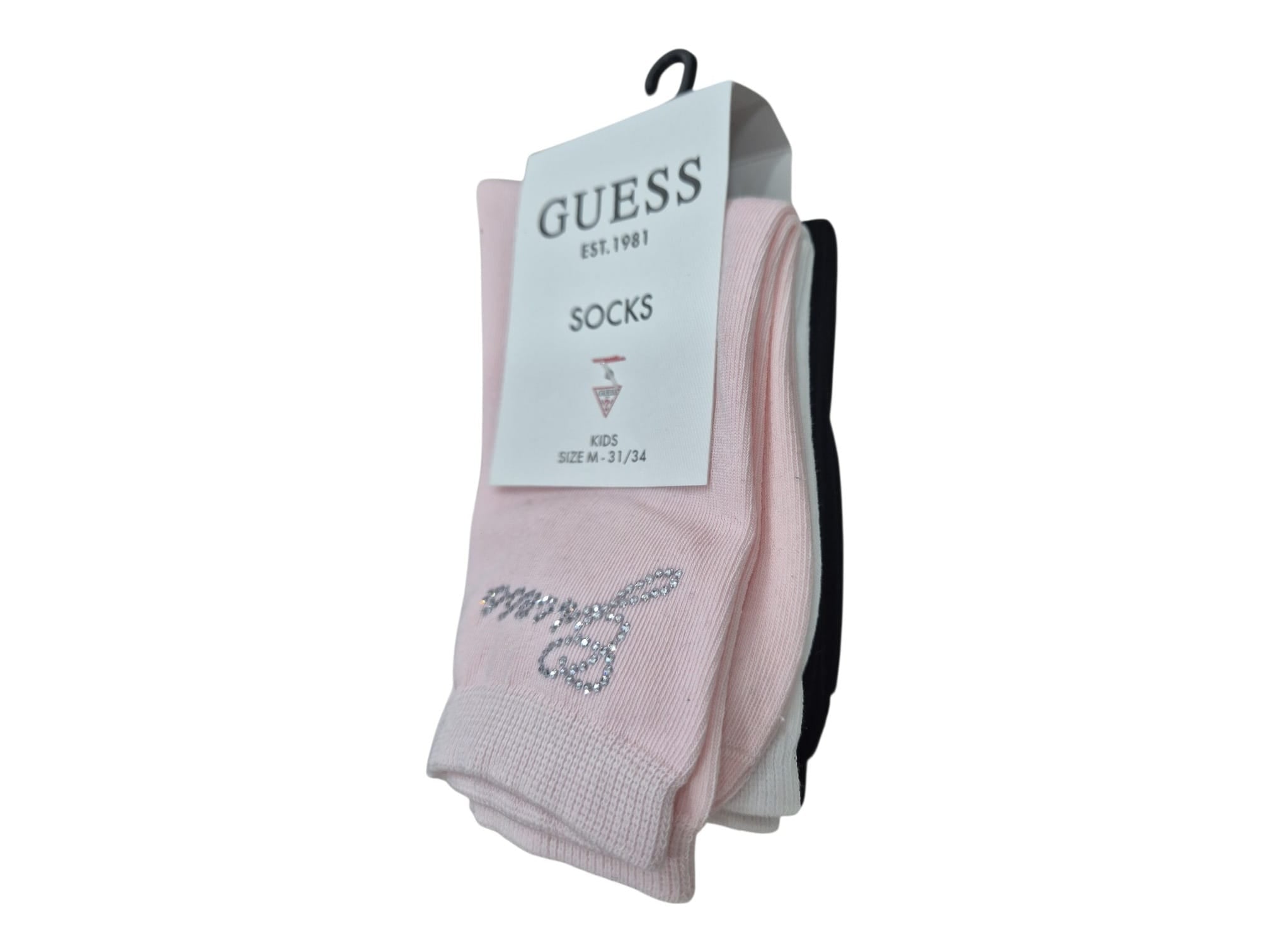 Pack 3 paia calzini Guess - Rosa/Bianco/Nero