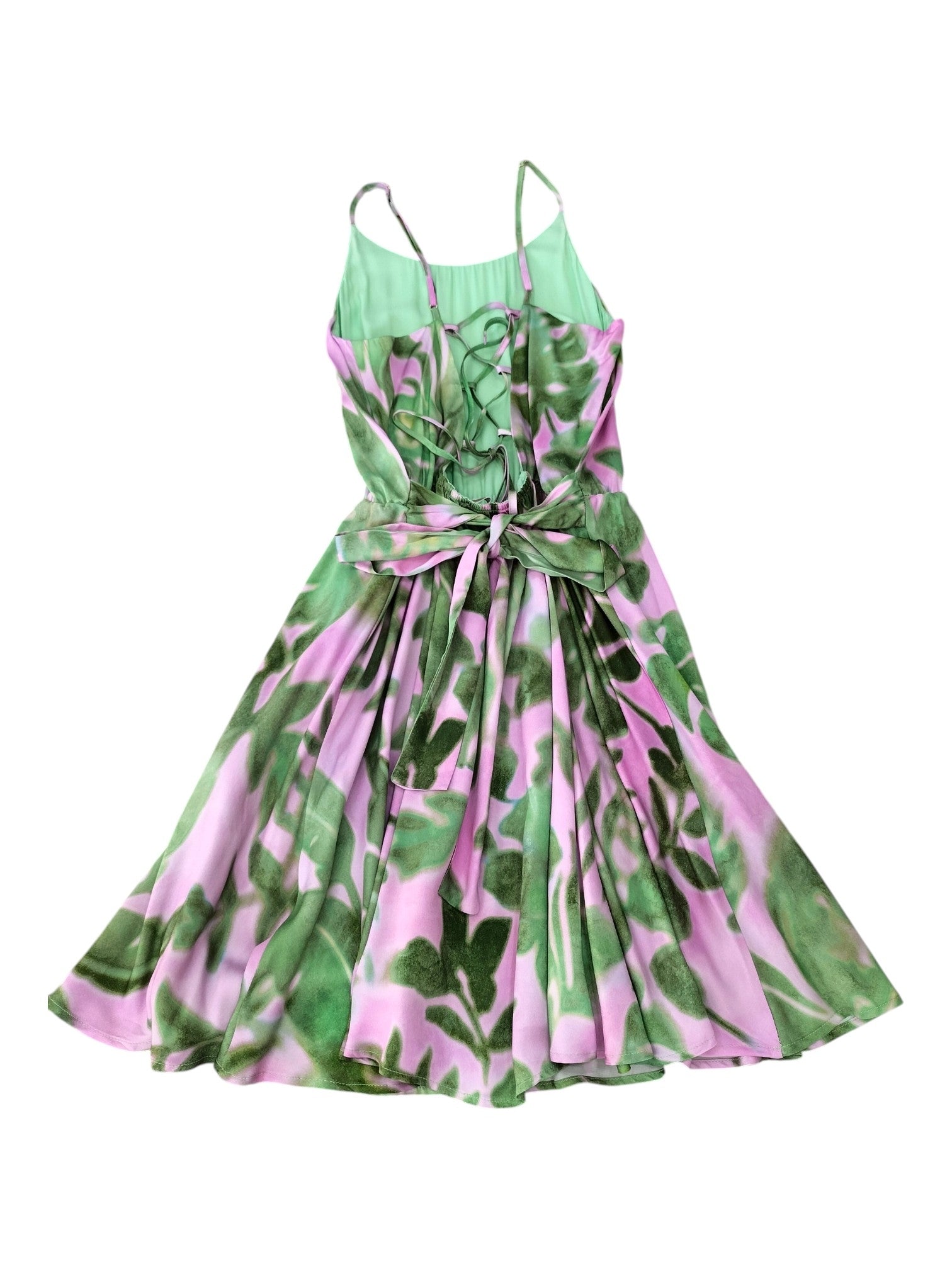 Abito Kocca fantasia intrecciato sul retro - Verde/Glicine