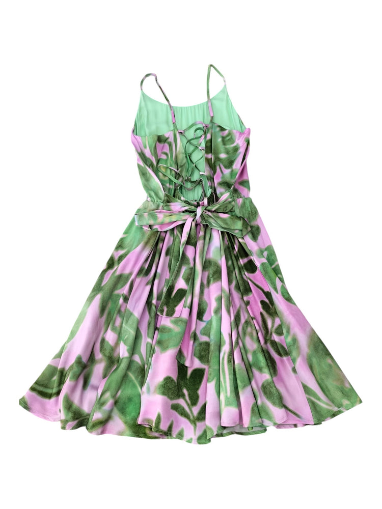 Abito Kocca fantasia intrecciato sul retro - Verde/Glicine