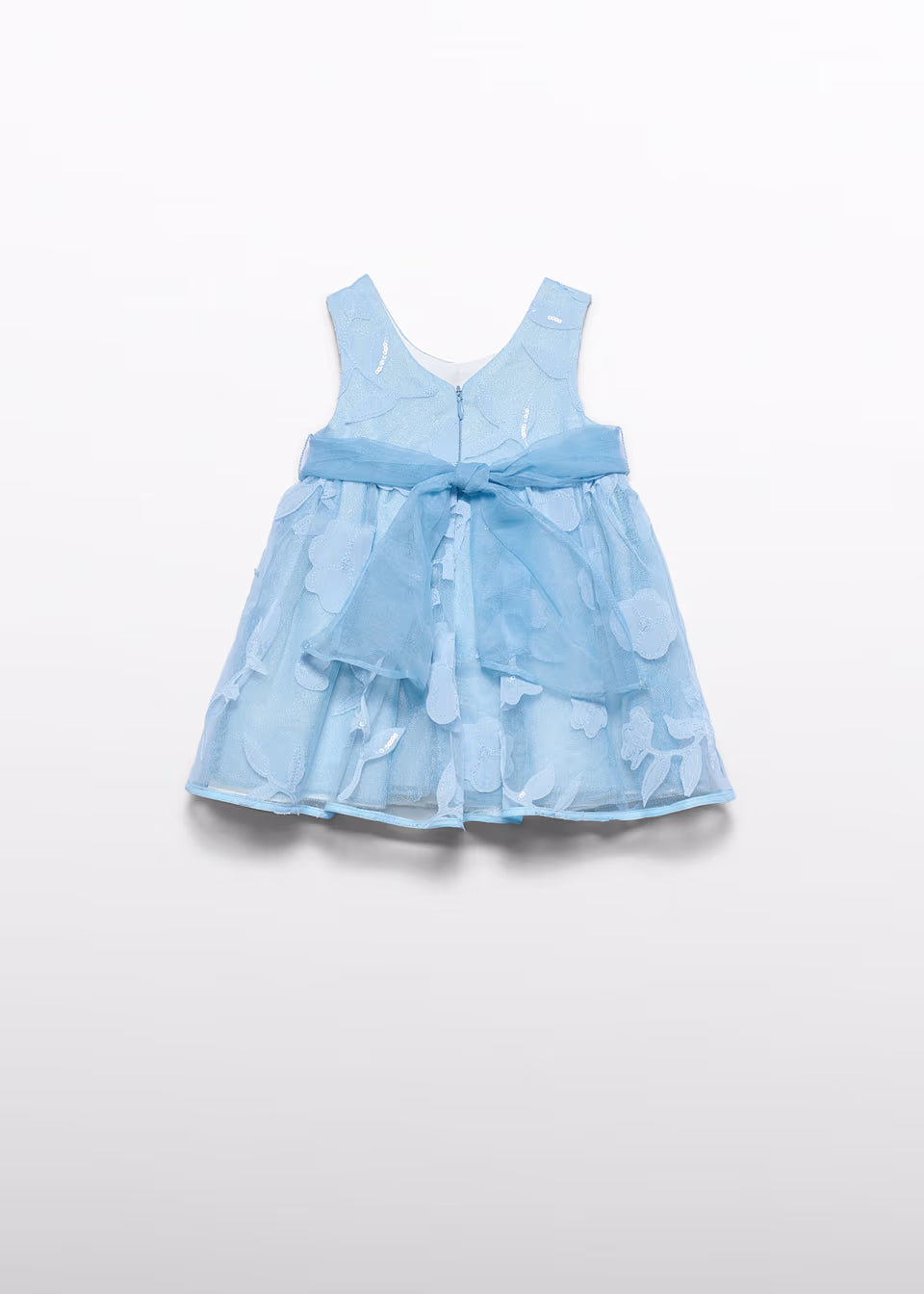 Abito fiori traforati neonata Abel&Lula - Azzurro polvere