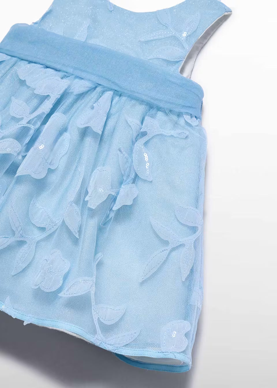 Abito fiori traforati neonata Abel&Lula - Azzurro polvere