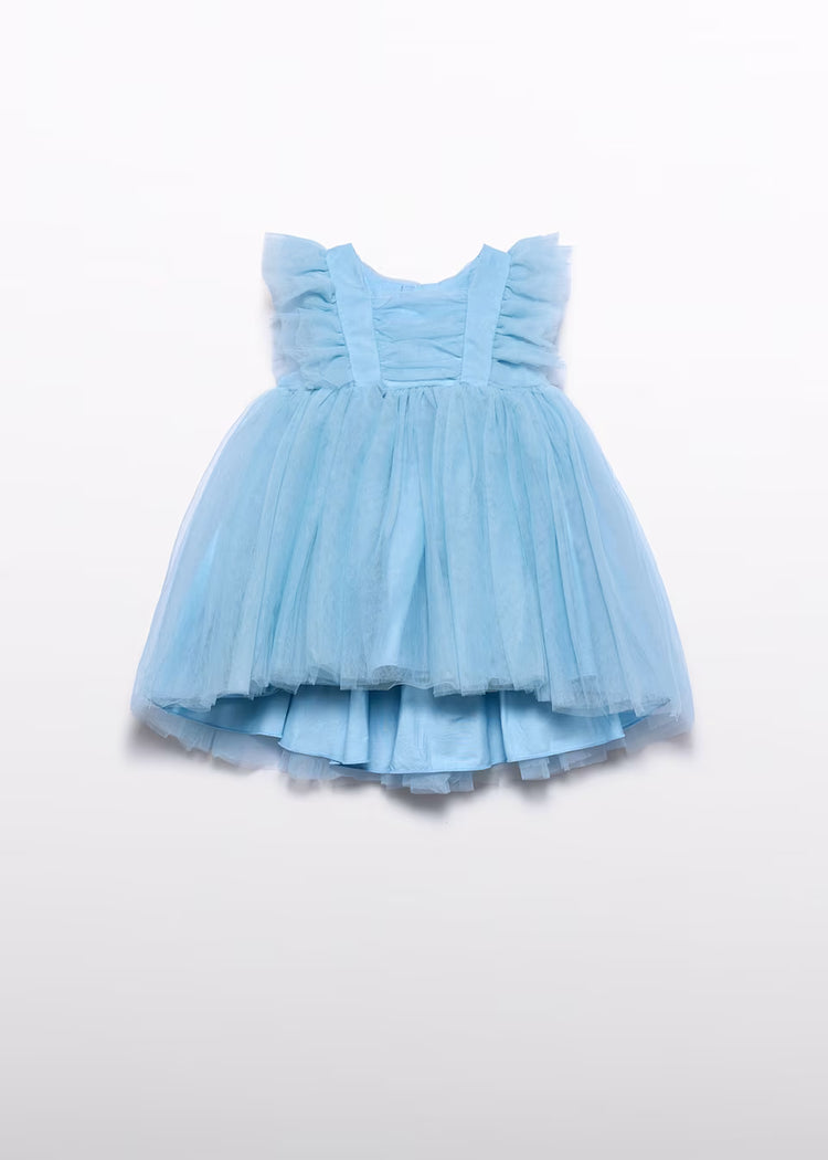 Abito tulle volant neonata Abel&Lula - Azzurro