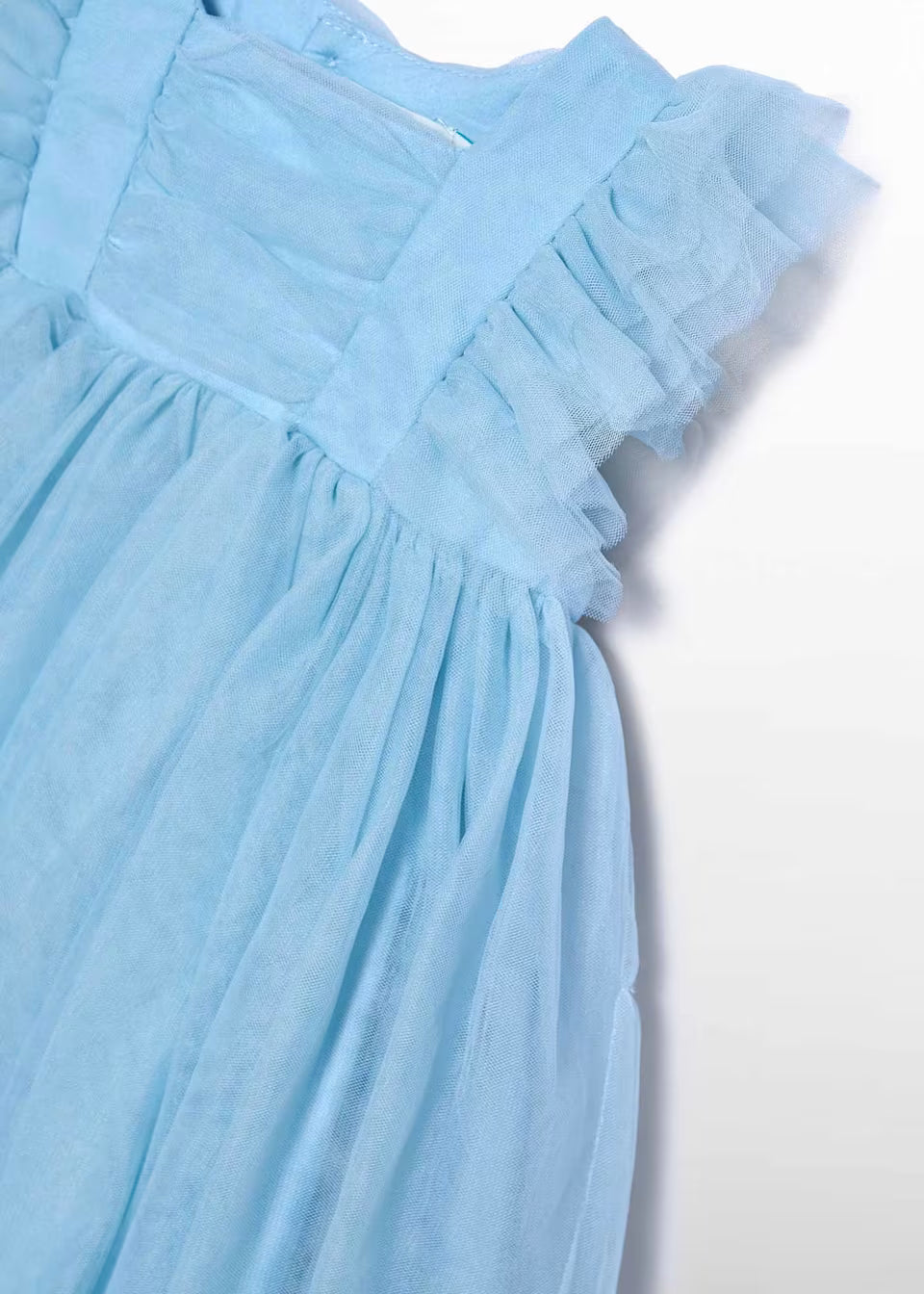 Abito tulle volant neonata Abel&Lula - Azzurro