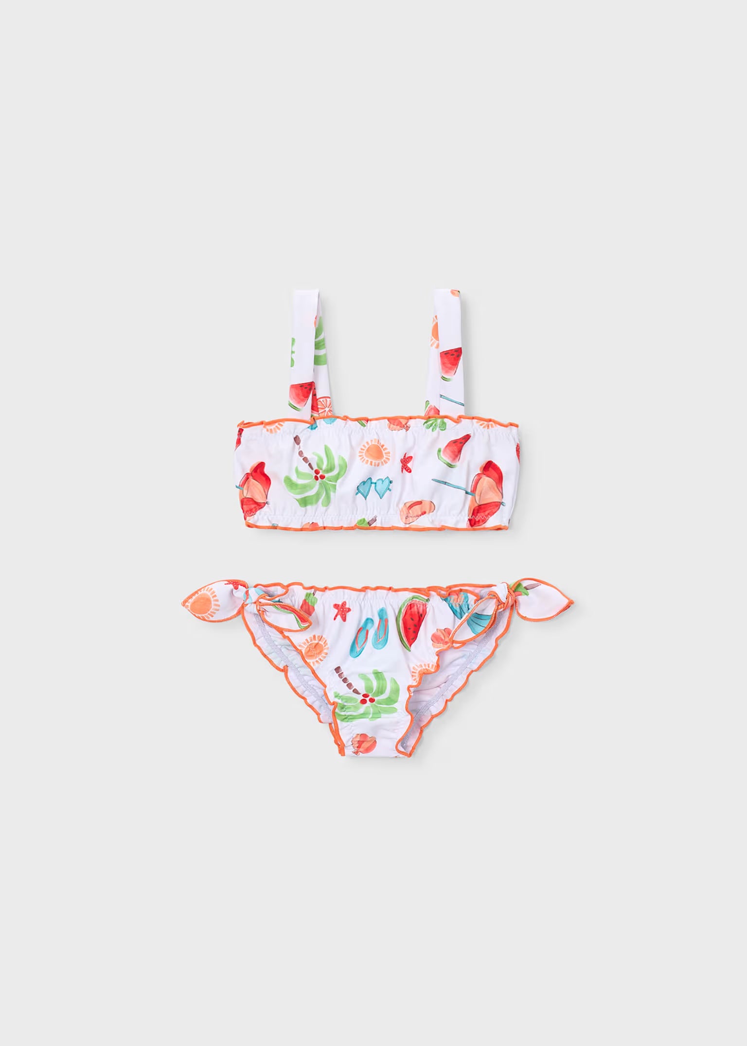 Bikini Mayoral stampato bambina fondo bianco