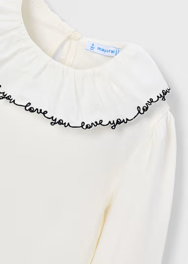 SHIRT COLLETTO LOVE YOU NERO