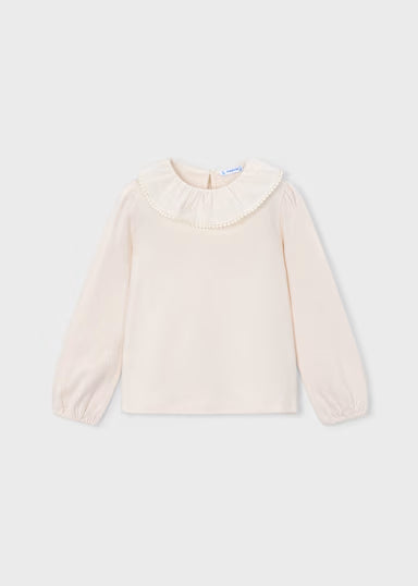 SHIRT COLLETTO PANNA CON COLLO CAMICIA