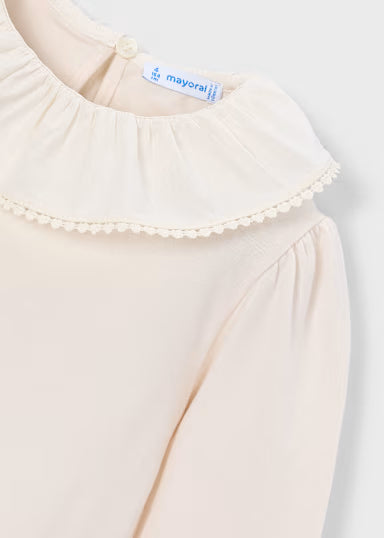 SHIRT COLLETTO PANNA CON COLLO CAMICIA