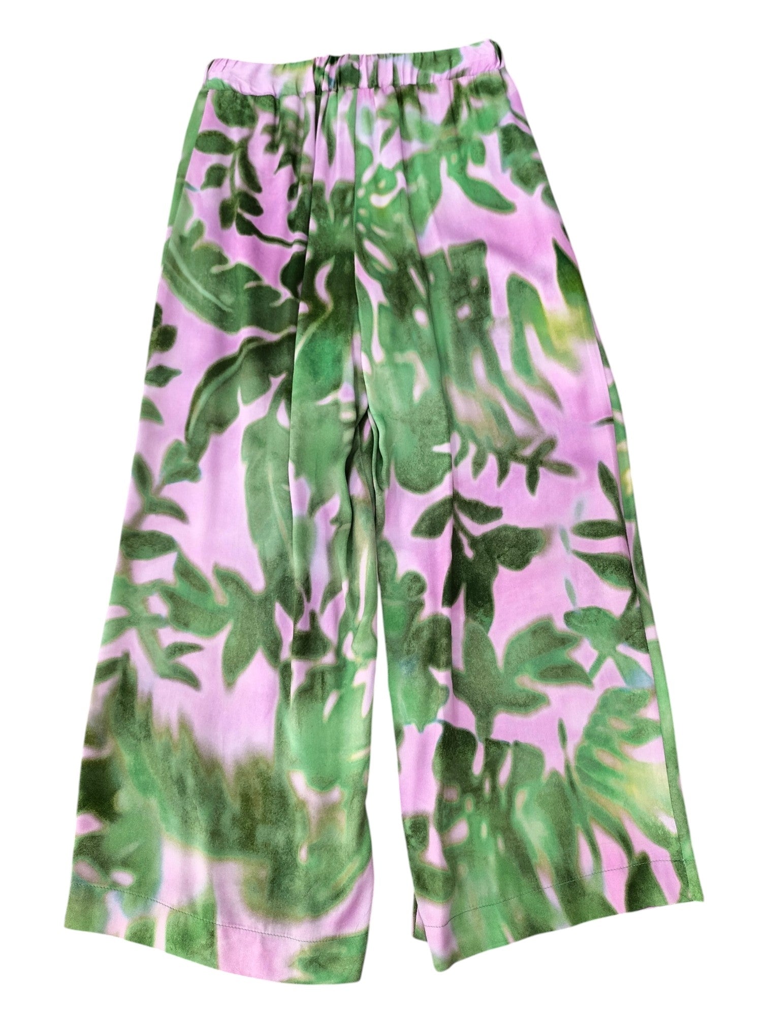 Pantalone palazzo Kocca fantasia - Verde/Glicine