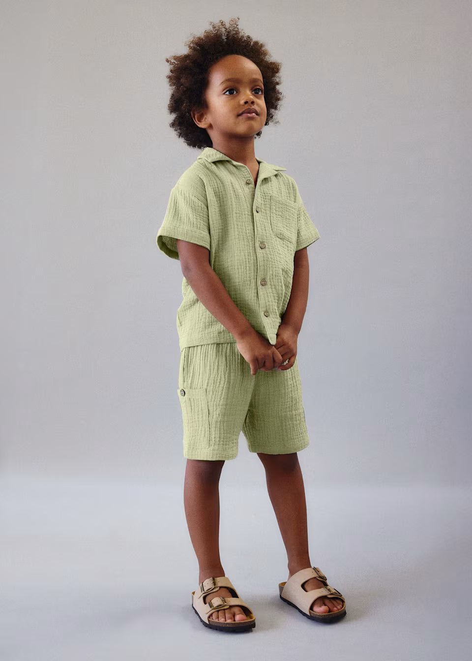 Camicia bambula bambino Mayoral - Verde militare