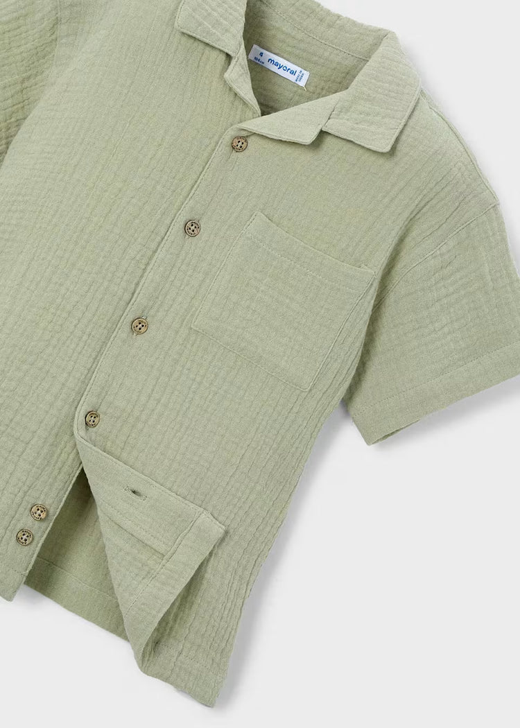 Camicia bambula bambino Mayoral - Verde militare
