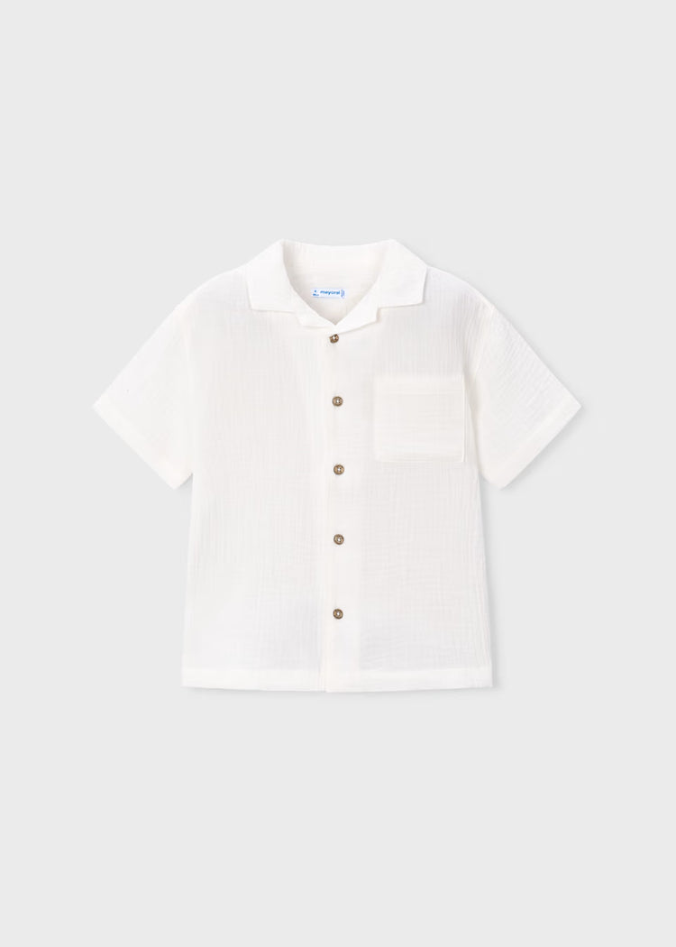 Camicia bambula bambino Mayoral - Panna
