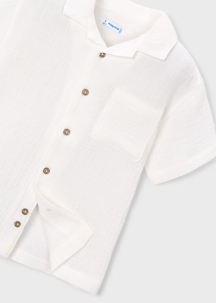 Camicia bambula bambino Mayoral - Panna