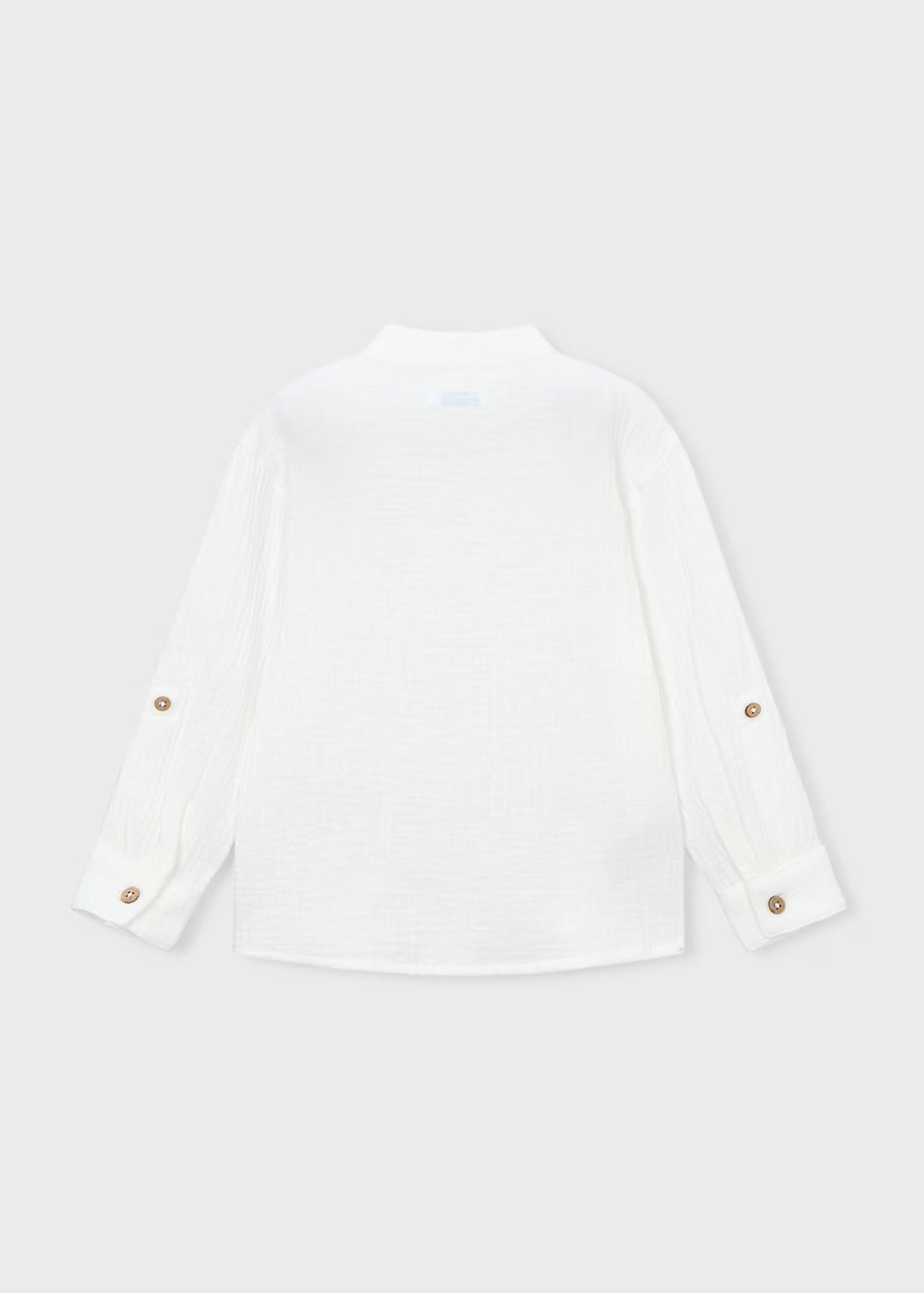 Camicia manica lunga bambula colletto alla coreana bambino Mayoral - Bianco