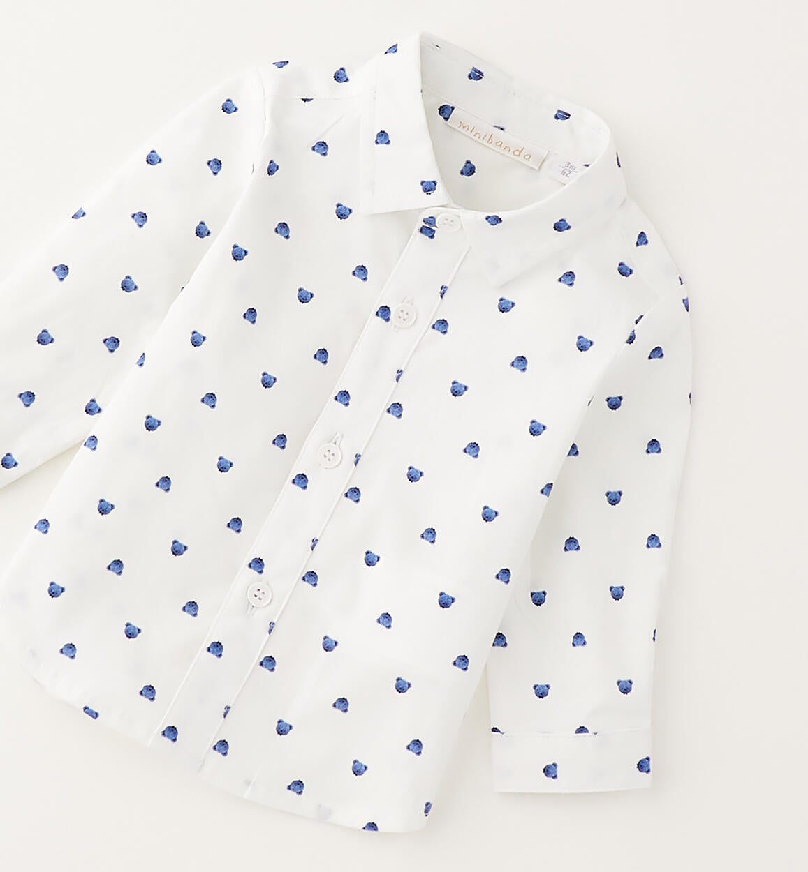 Camicia neonato Minibanda - Bianco con orsetti