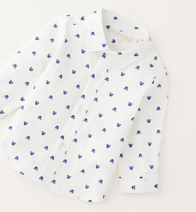 Camicia neonato Minibanda - Bianco con orsetti