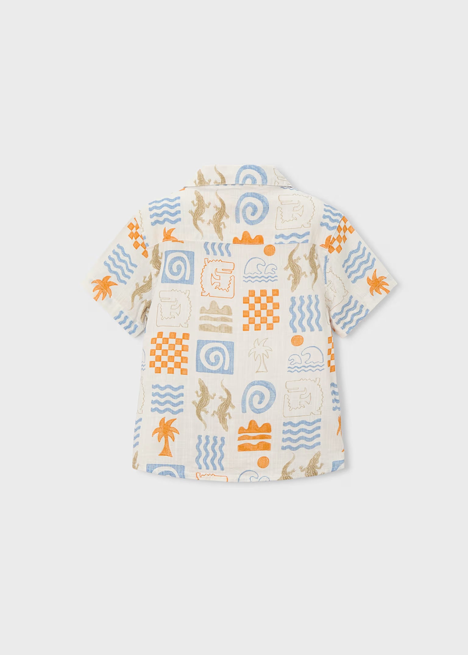 Camicia Mayotal mezza manica in lino - Fantasia Coccodrillo