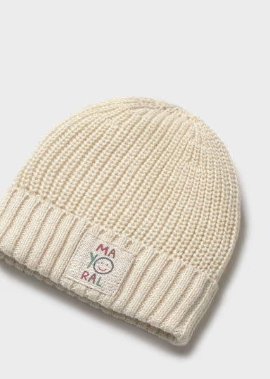 CAPPELLINO IN TRICOT TINTA UNITA PANNA