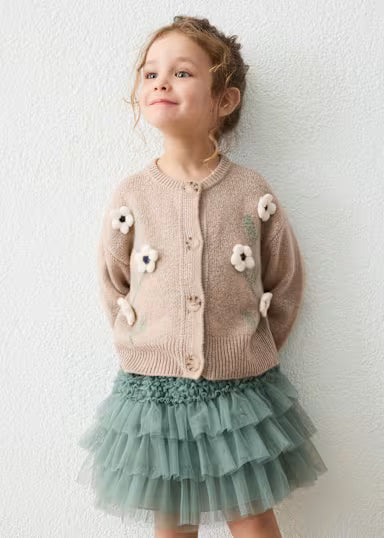 MAGLIONE FIORI IN LANA BEIGE