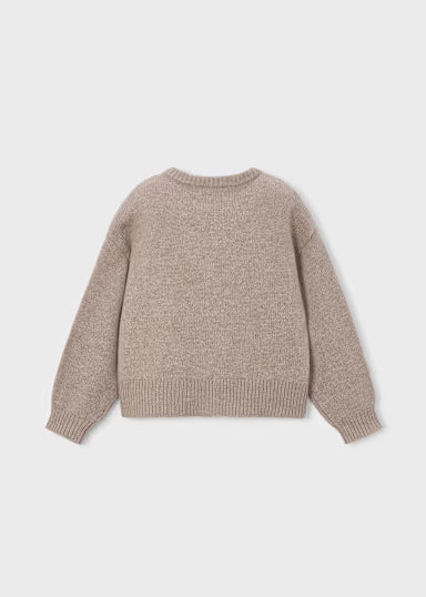 MAGLIONE FIORI IN LANA BEIGE