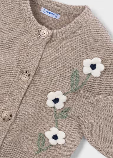 MAGLIONE FIORI IN LANA BEIGE