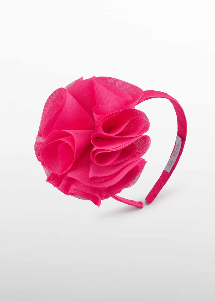 Cerchietto fiori chiffon bambina Abel&Lula - Fuxia