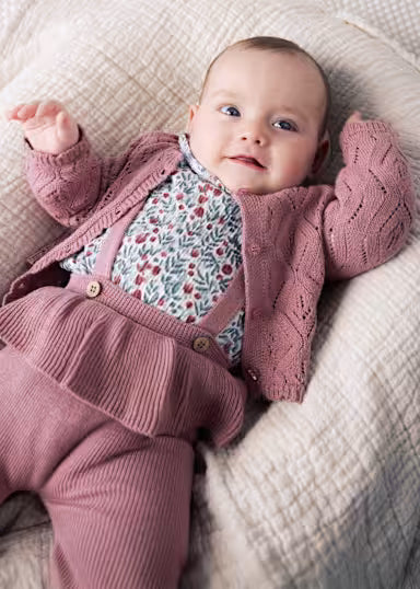 COORDINATO 3PZ CARDIGAN BLUSA A FIORI E PANTALONE BORDOUX