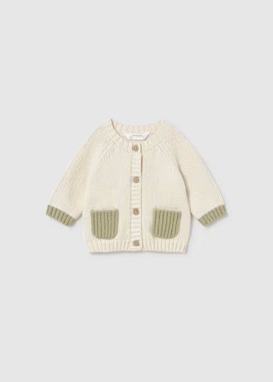 COORDINATO 3PZ CARDIGAN SHIRT E PANTALONE BEIGE/VERDE