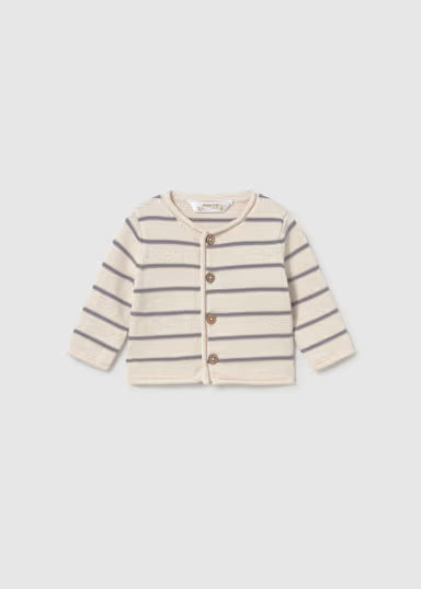 COORDINATO NASCITA 3PZ IN TRICOT BEIGE/GRIGIO