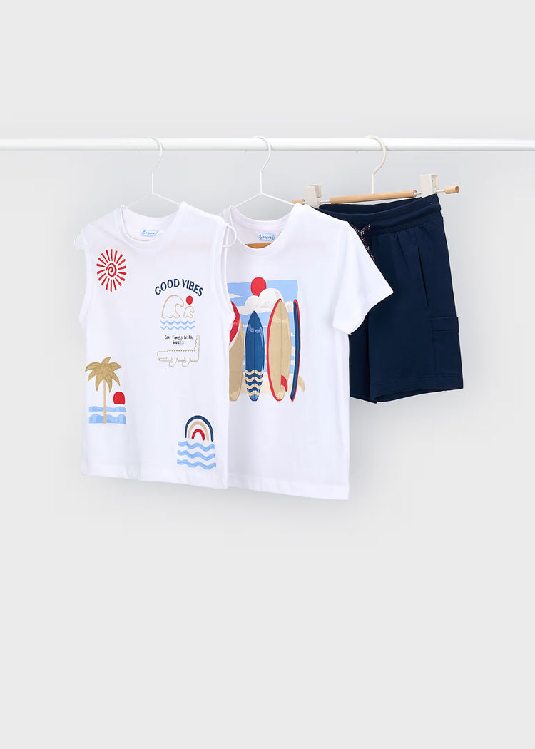 Completo 3 pezzi Mayoral surf bambino - Bianco/Blu