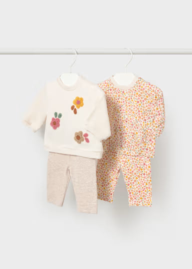 COPPIA COMPLETI LEGGINS CONIGLIETTO FANTASIA FIORELLINI