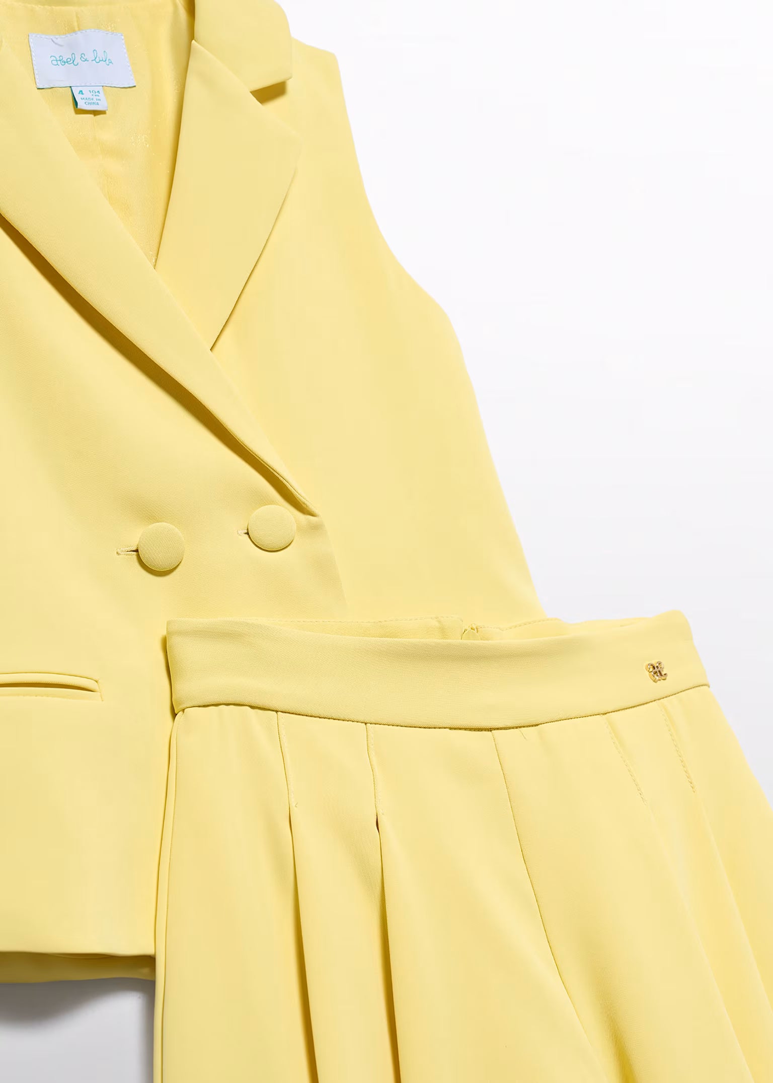 Completo bermuda Abel&Lula crepe bambina - Giallo