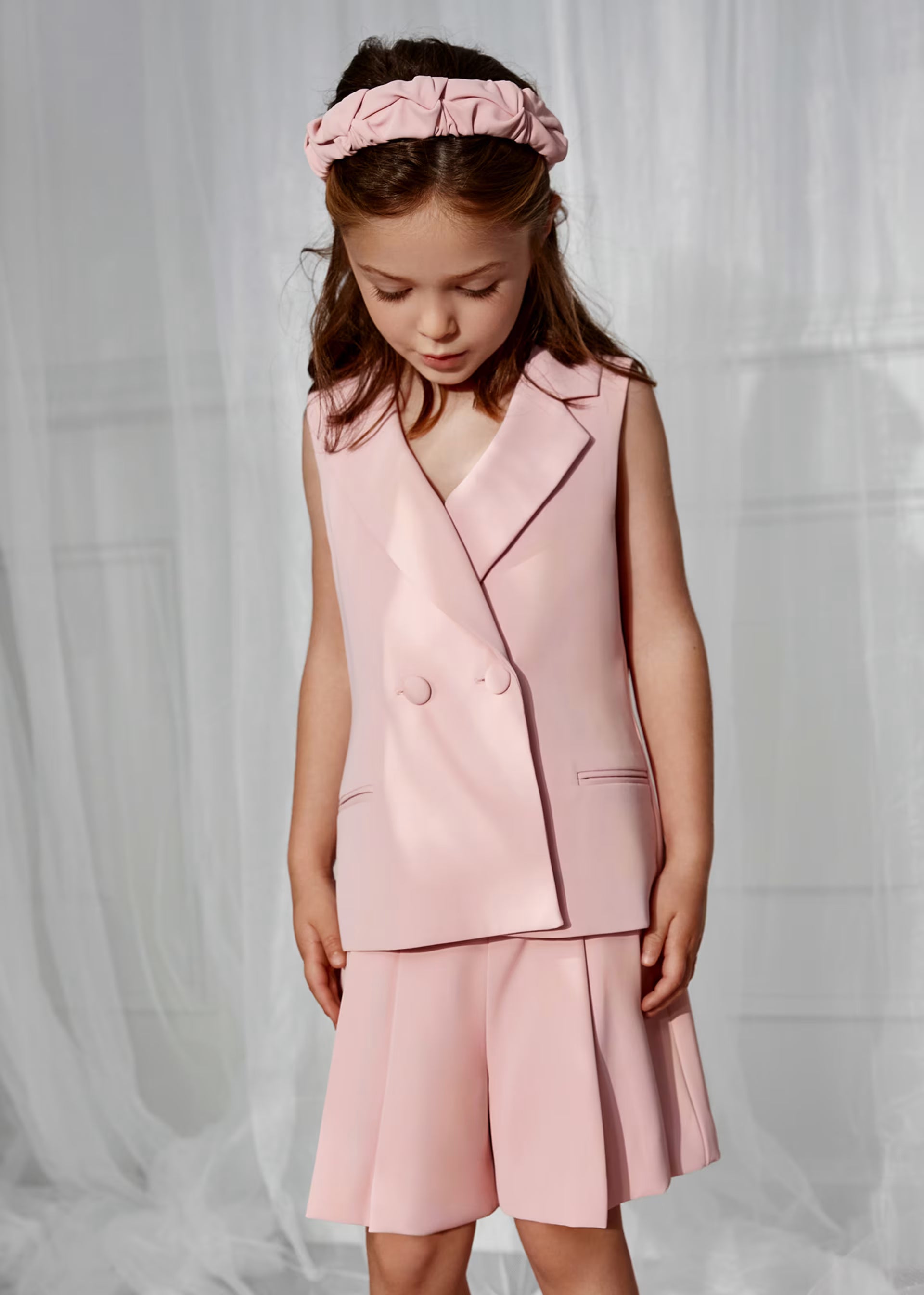 Completo bermuda Abel&Lula crepe bambina - Rosa