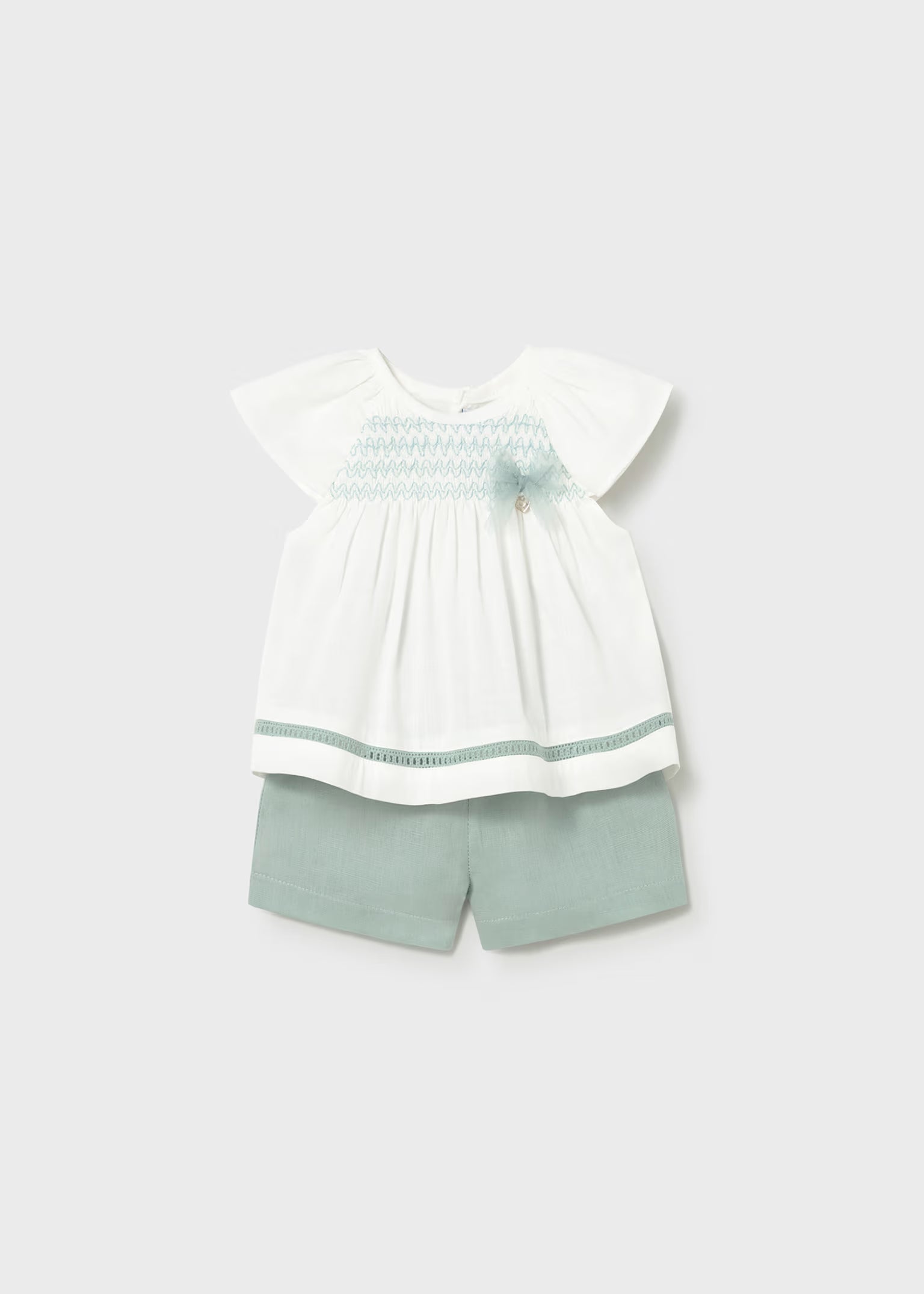 Completo bermuda e blusa neonata Mayoral - Verde menta