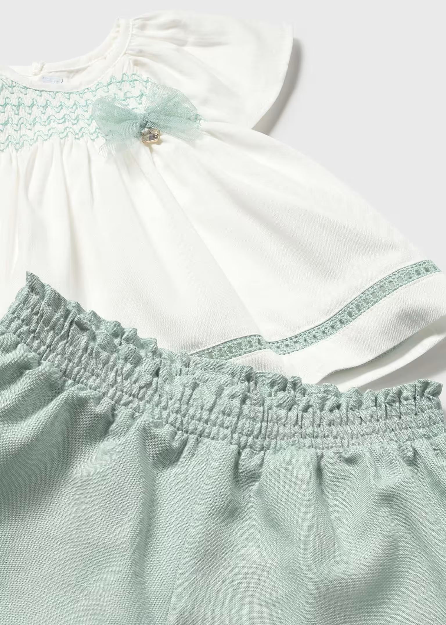 Completo bermuda e blusa neonata Mayoral - Verde menta