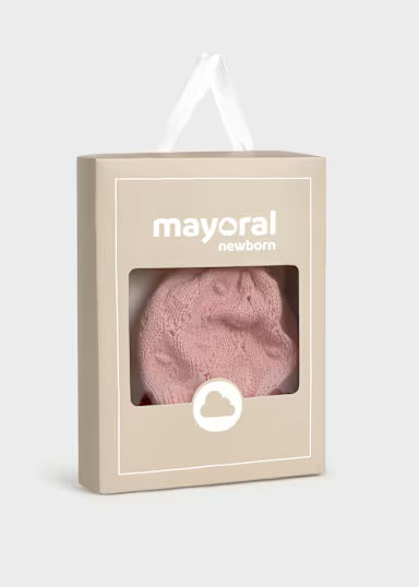 COORDINATO CAPPELLO CON PON POM E MUFFOLE ROSA CIPRIA